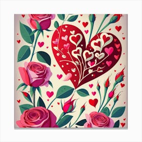 Valentine'S Day Card Canvas Print