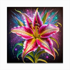Fireworks Lily Canvas Print