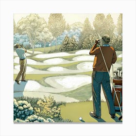 Golfers On A Golf Course Toile