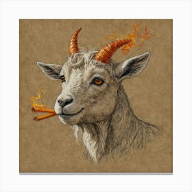 Goat With Horns 12 Canvas Print