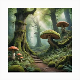 Mushroom Forest art Canvas Print