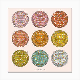 Rainbow Disco Balls Canvas Print