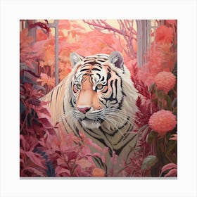 Tiger 1 Pink Jungle Animal Portrait Canvas Print