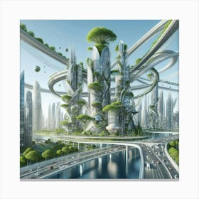 Futuristic Cityscape 83 Canvas Print