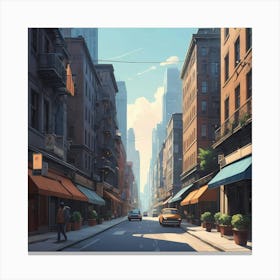 Sunlit Street Canvas Print