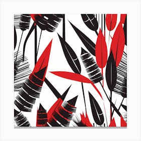 Red And Black Feathers, vector art Canvas Print