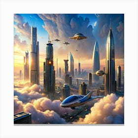 Futuristic Cityscape Canvas Print