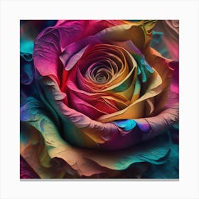 Rainbow Rose Canvas Print