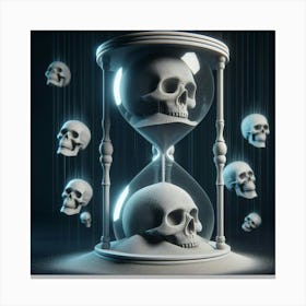 Hourglass With Skulls 2 Canvas Print