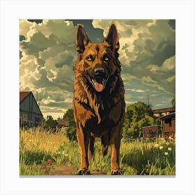 Giant Angry German Shepherd Dog 11 Canvas Print