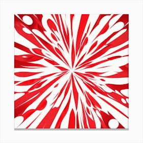 Abstract Red Burst Canvas Print