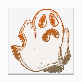 Halloween Ghost Drawing Food Line Canvas Print