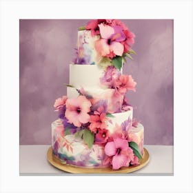 Watercolour Cake Canvas Print