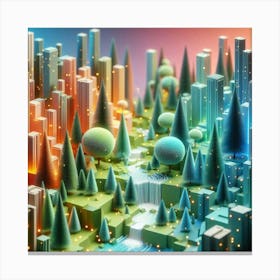 3d Cityscape 1 Canvas Print