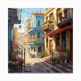 Street In Greece Canvas Print