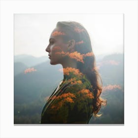 Portrait Of A Woman In The Mountains Canvas Print