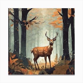 Deer In The Woods 3 Canvas Print