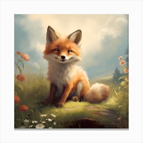 Fox In The Forest Canvas Print