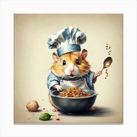 Hamster In Chef Hat Canvas Print