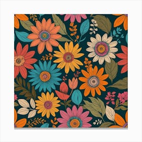 Floral Seamless Pattern Canvas Print