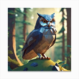 Low Poly Owl Canvas Print