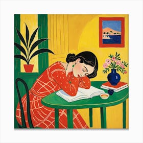 Woman Sleeping 3 Canvas Print