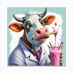 Cow Milkshake Canvas Print