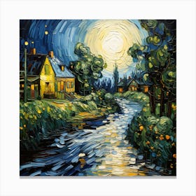 Brushstrokes of Bliss: Riverside Sonata Canvas Print