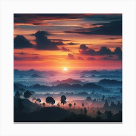 Sunrise Over The Mountains Canvas Print