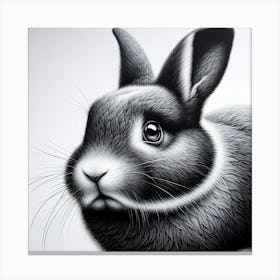 Black And White Rabbit Canvas Print