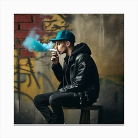 Man Smoking A Cigarette 1 Canvas Print