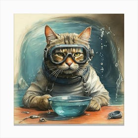 Scuba Cat Canvas Print