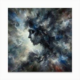 Woman In A Cloud Canvas Print