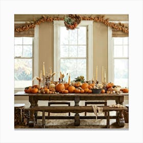 A Traditional Corner Of An American Farmhouse During The Late Autumn Season With An Overhead Vintage (6) Canvas Print