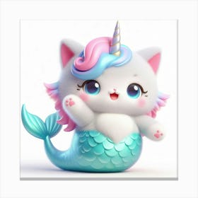 Mermaid Caticorn 3 Canvas Print