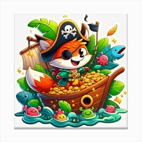 Pirate Fox Canvas Print