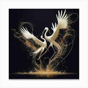 White Cranes 2 Canvas Print