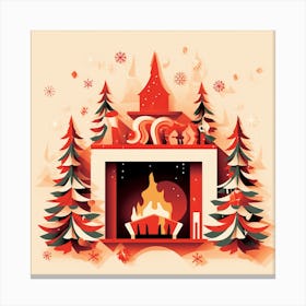 Christmas Fireplace 1 Canvas Print