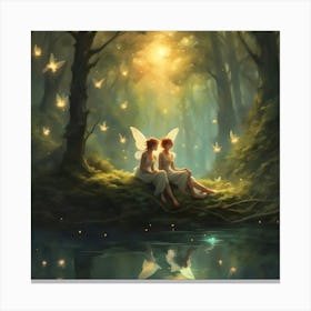 Fairy Friends In The Forest Canvas Print