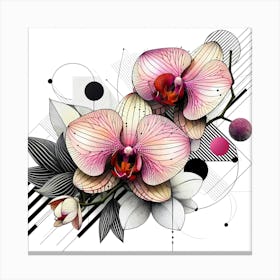 Orchids - Abstract Line Art Illustration 34 Canvas Print