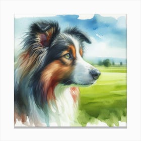 Watercolor Of A Dog Canvas Print