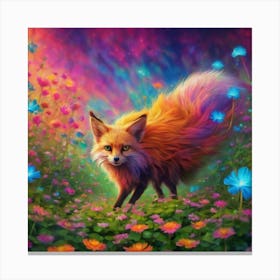 Fox In The Meadow Canvas Print