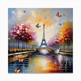 Paris With Butterflies 63 Canvas Print