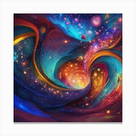 Abstract Cosmic Swirls Space Canvas Print