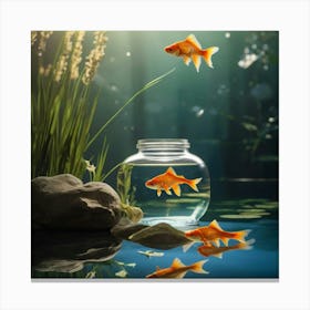 Goldfish In A Bowl Canvas Print