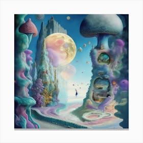 Inside Lost Land Of Otherworldly Dreams Fan 5 Canvas Print