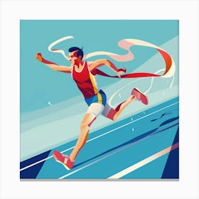 Athlete Running On The Track Canvas Print