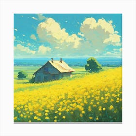 House In A Field 1 Canvas Print