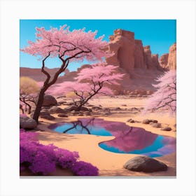 Pink Trees In The Desert Canvas Print