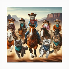 Cowboy Cats 1 Canvas Print